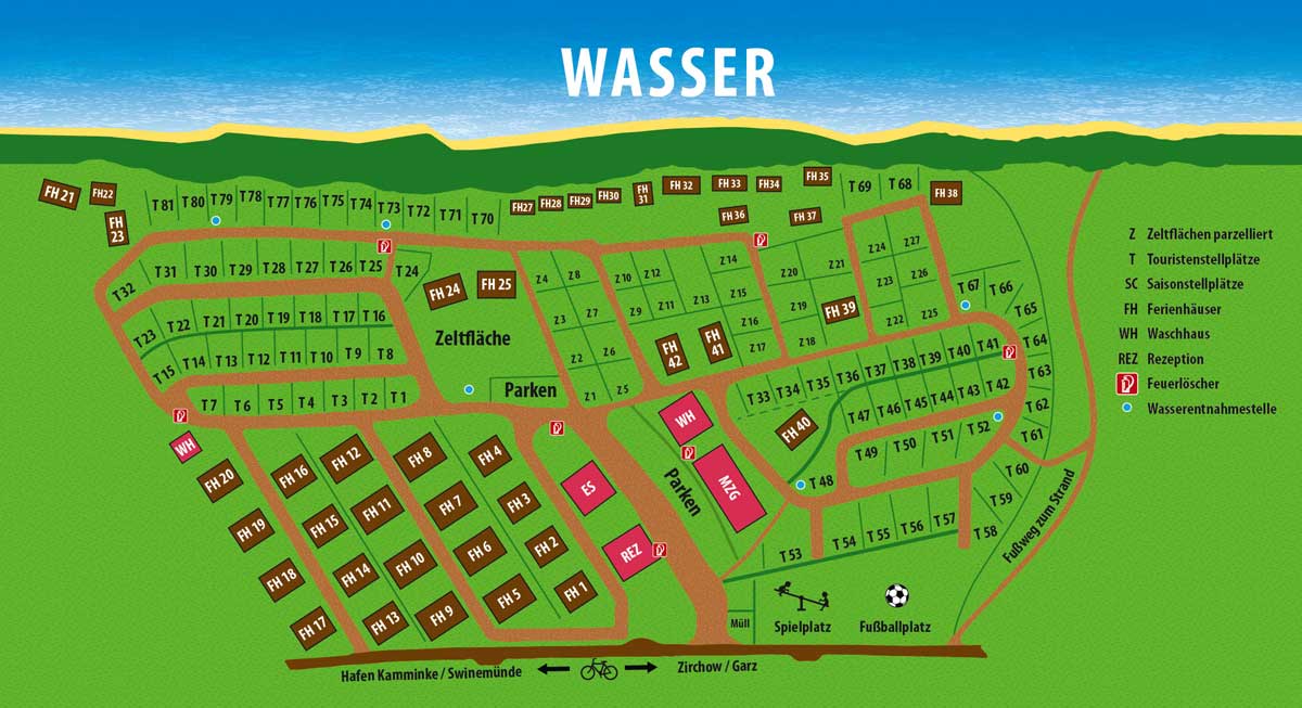 Lageplan Campingplatz Kamminke